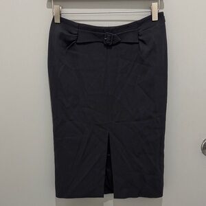 Giorgio Armani Grey Pencil Skirt with Belt Detail